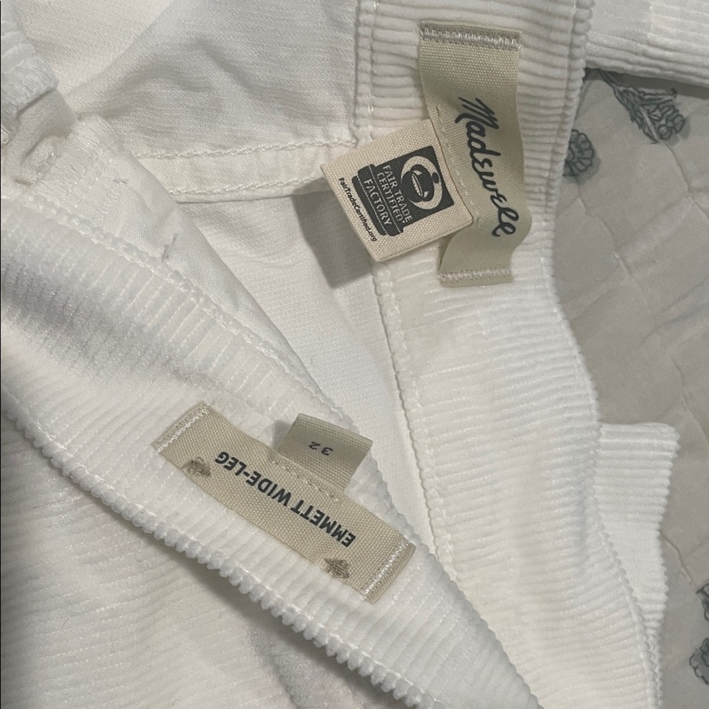 Madewell Ivory Corduroy Pants